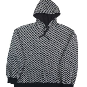 Diane von Furstenberg x Skechers women’s plus size 3XL black and white geometric print hoodie front view