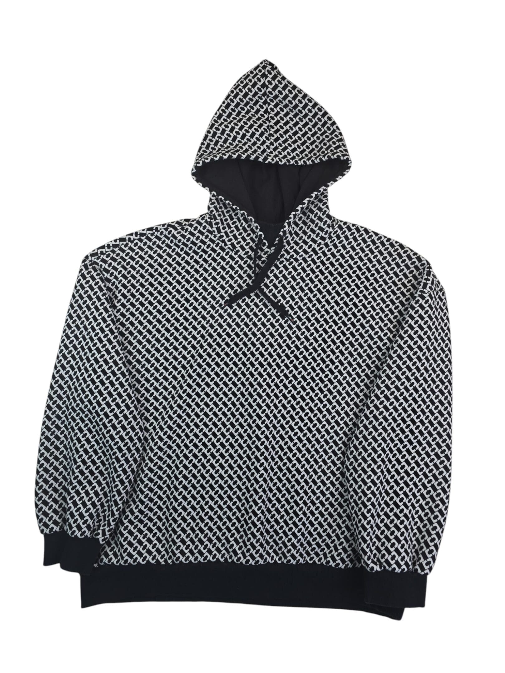 Diane von Furstenberg x Skechers women’s plus size 3XL black and white geometric print hoodie front view
