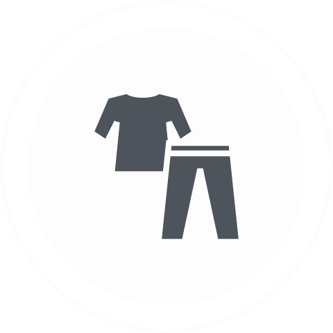 Icon of a shirt and pants symbol.