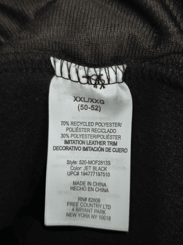Free Country Highland Black Sherpa Jacket – SIZE XXL (NWT) - Image 3