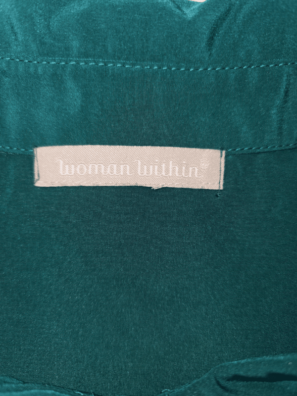 Woman Within Hunter Green Button-Up Blouse – SIZE 22/24 - Image 4