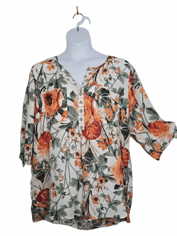 Fig & Flower Sheer  Top 3X