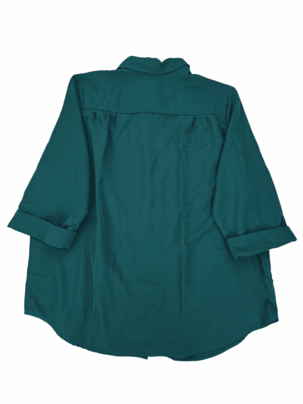 Woman Within Hunter Green Button-Up Blouse – SIZE 22/24 - Image 3
