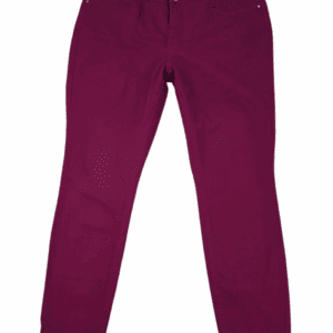 Crown & Ivy wine-colored twill skinny jeans women’s size 14 regular – front view