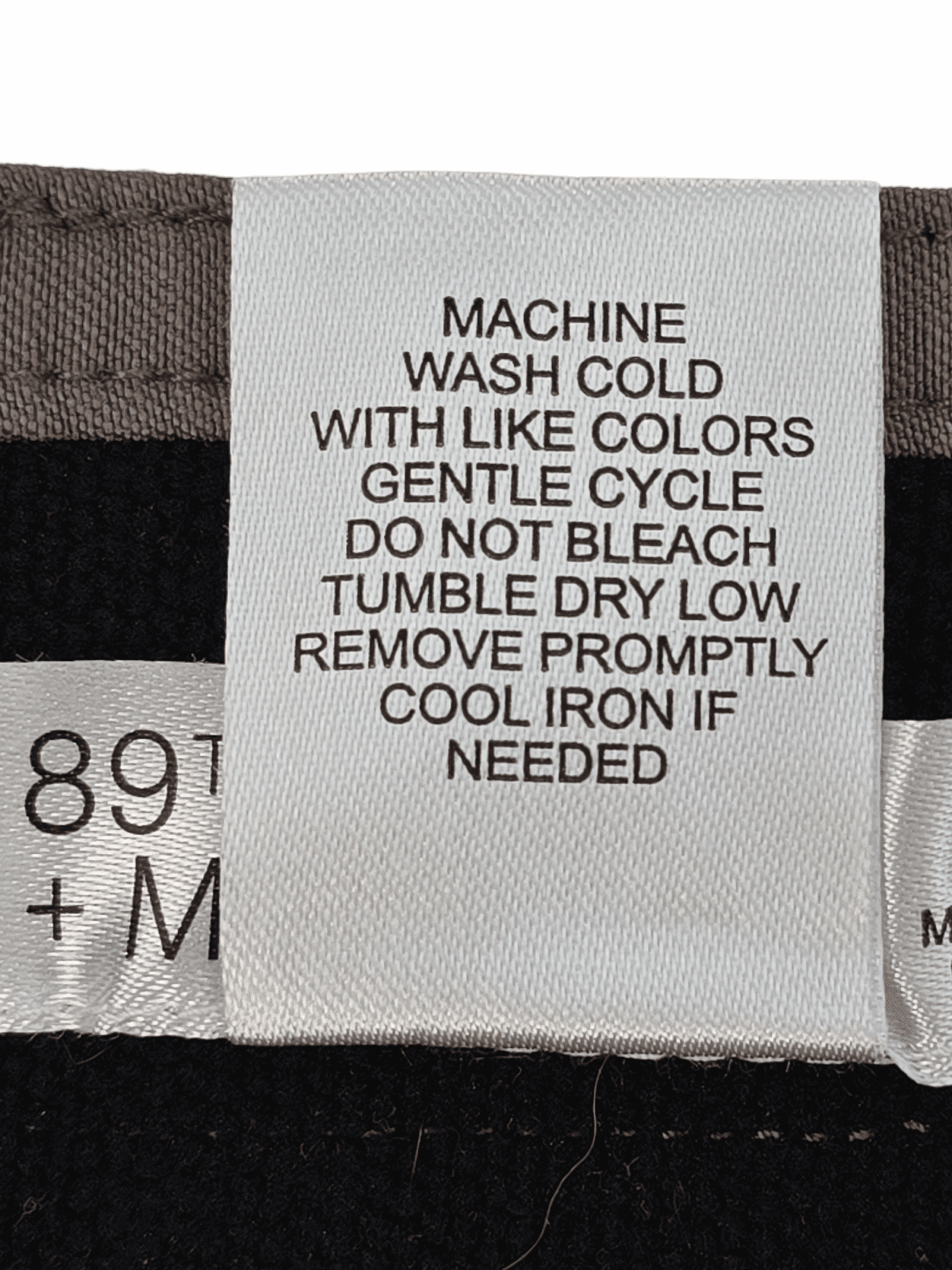 89th & Madison brown straight leg pants care instructions tag