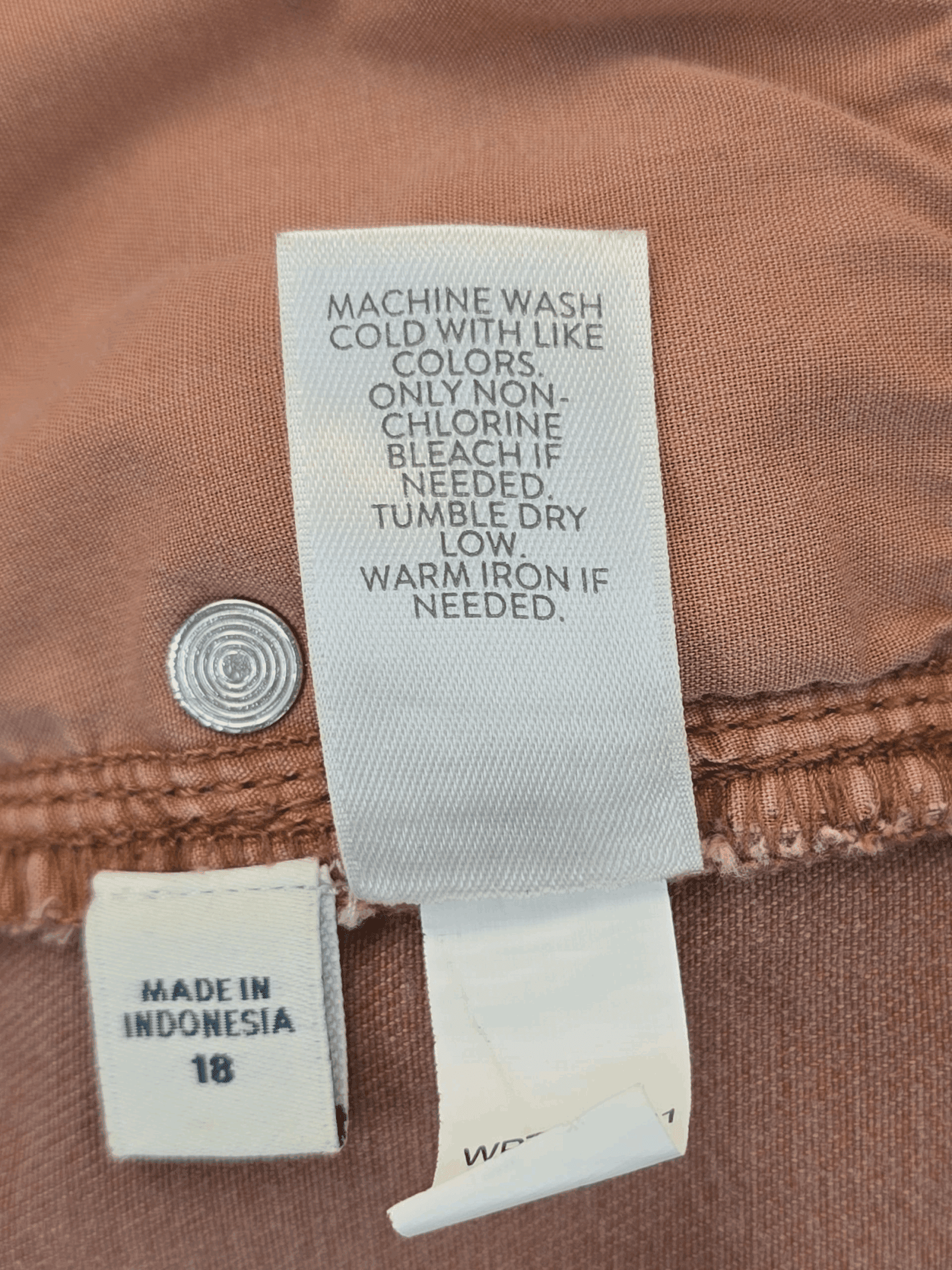 J. Jill denim crop pants material and care tag