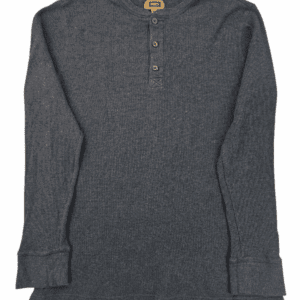 The Foundry gray waffle knit Henley shirt size XLT – front view