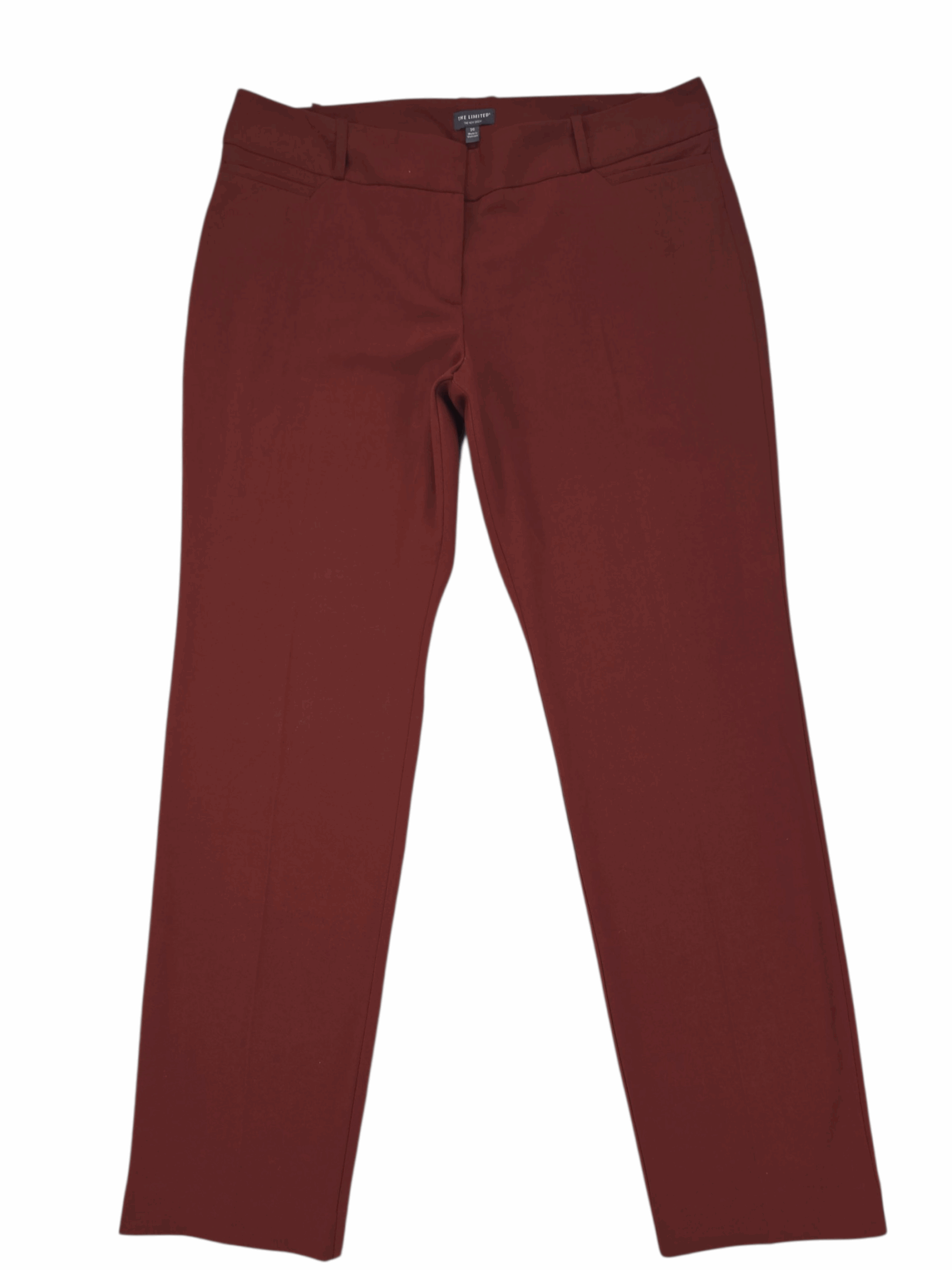 The Limited “The New Drew” tapered pants wine color women’s size 16 – front view