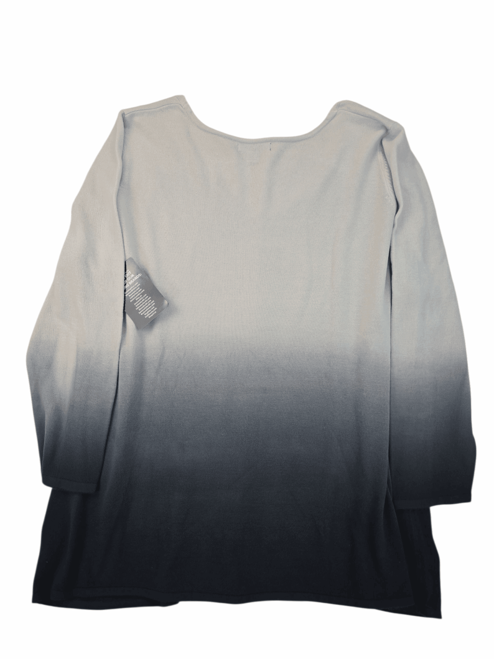 Long-sleeve shirt with a gradient from light gray to dark gray.