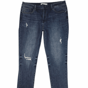 TNR blue distressed tapered jeans women’s plus size 20 – front view