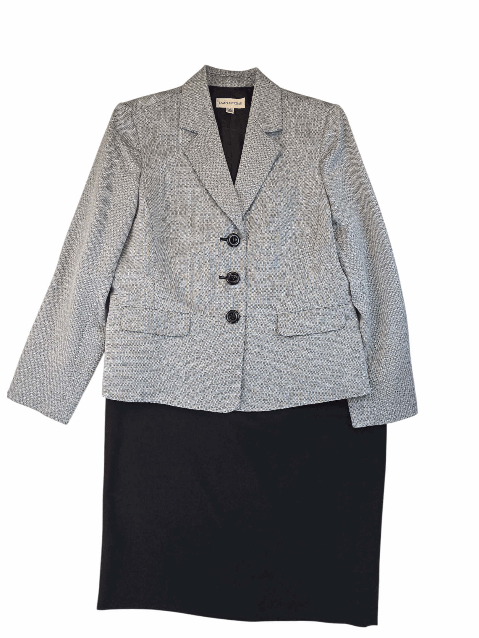 Evan-Picone women’s size 16 black blazer and skirt set front view