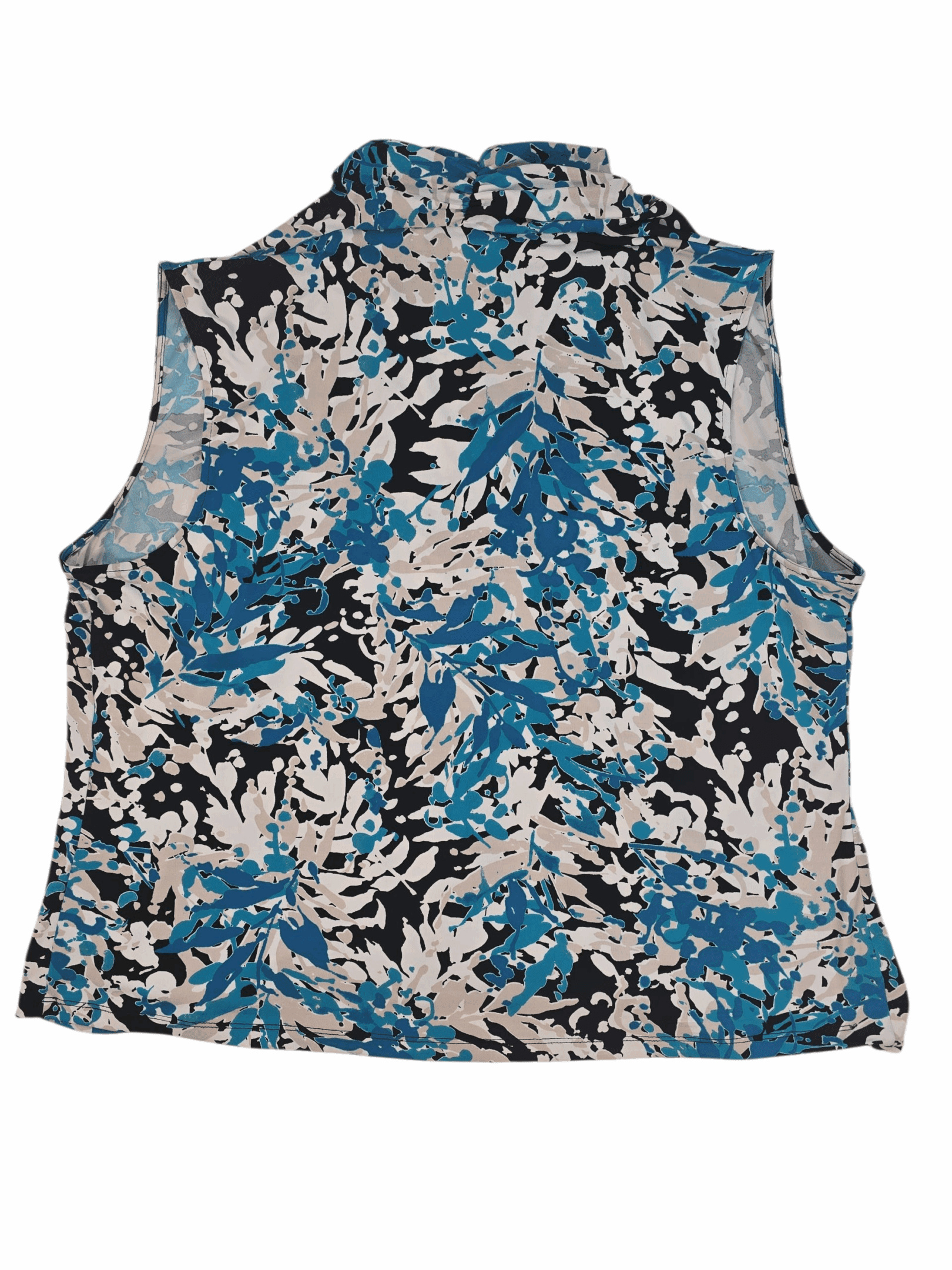 Jones Studio Separates leaf print pullover V-neck sleeveless top women’s plus size 24W – back view