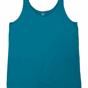 Solid teal sleeveless tank top with a simple design.