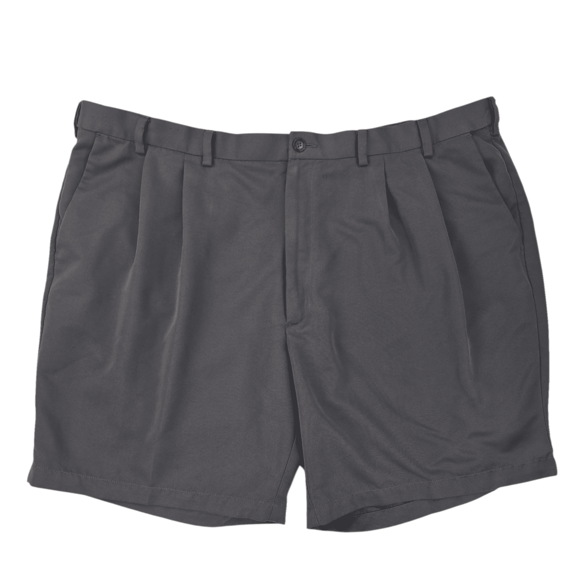 Roundtree & Yorke expandable easy care gray shorts men’s size 48 – front view