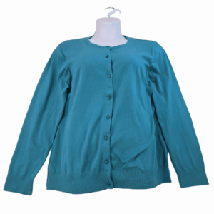 L.L. Bean blue button-up cardigan sweater women’s plus size 3X – front view