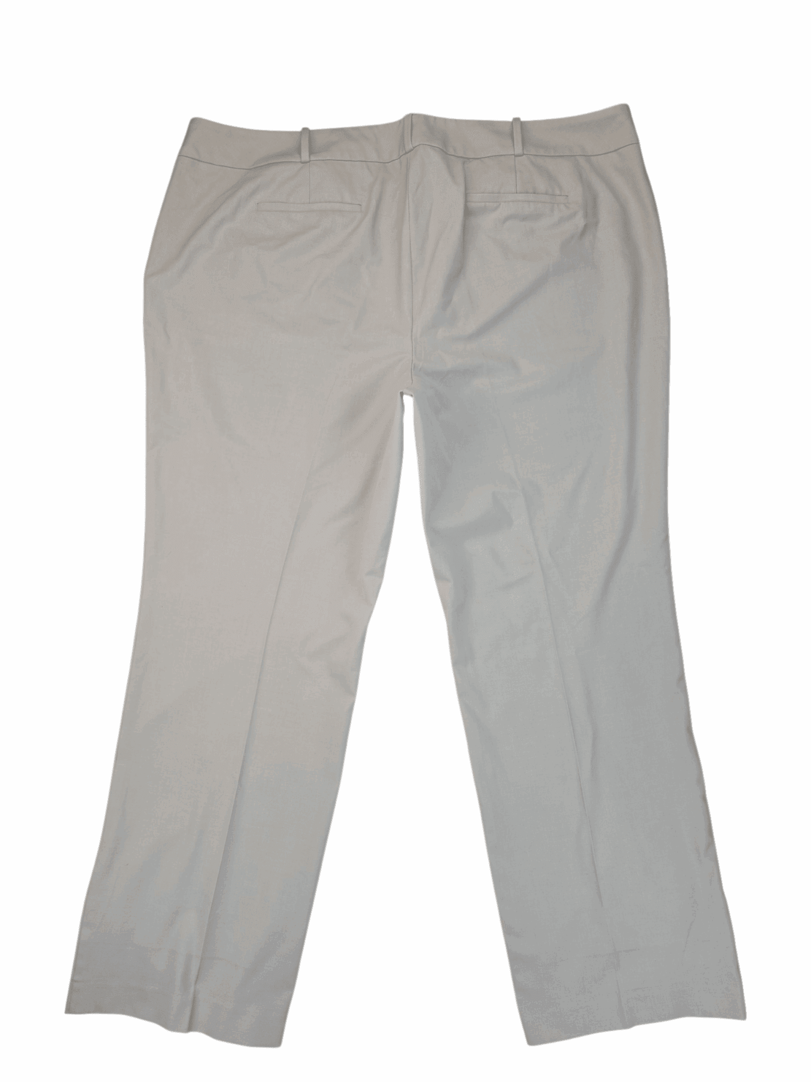White pants with an elastic waistband, shown from the back.