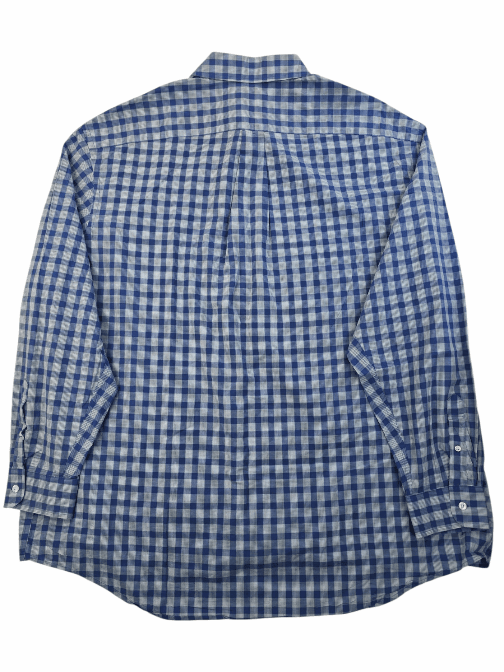 Roundtree & Yorke blue checked long sleeve shirt men’s big & tall size 3XT – back view