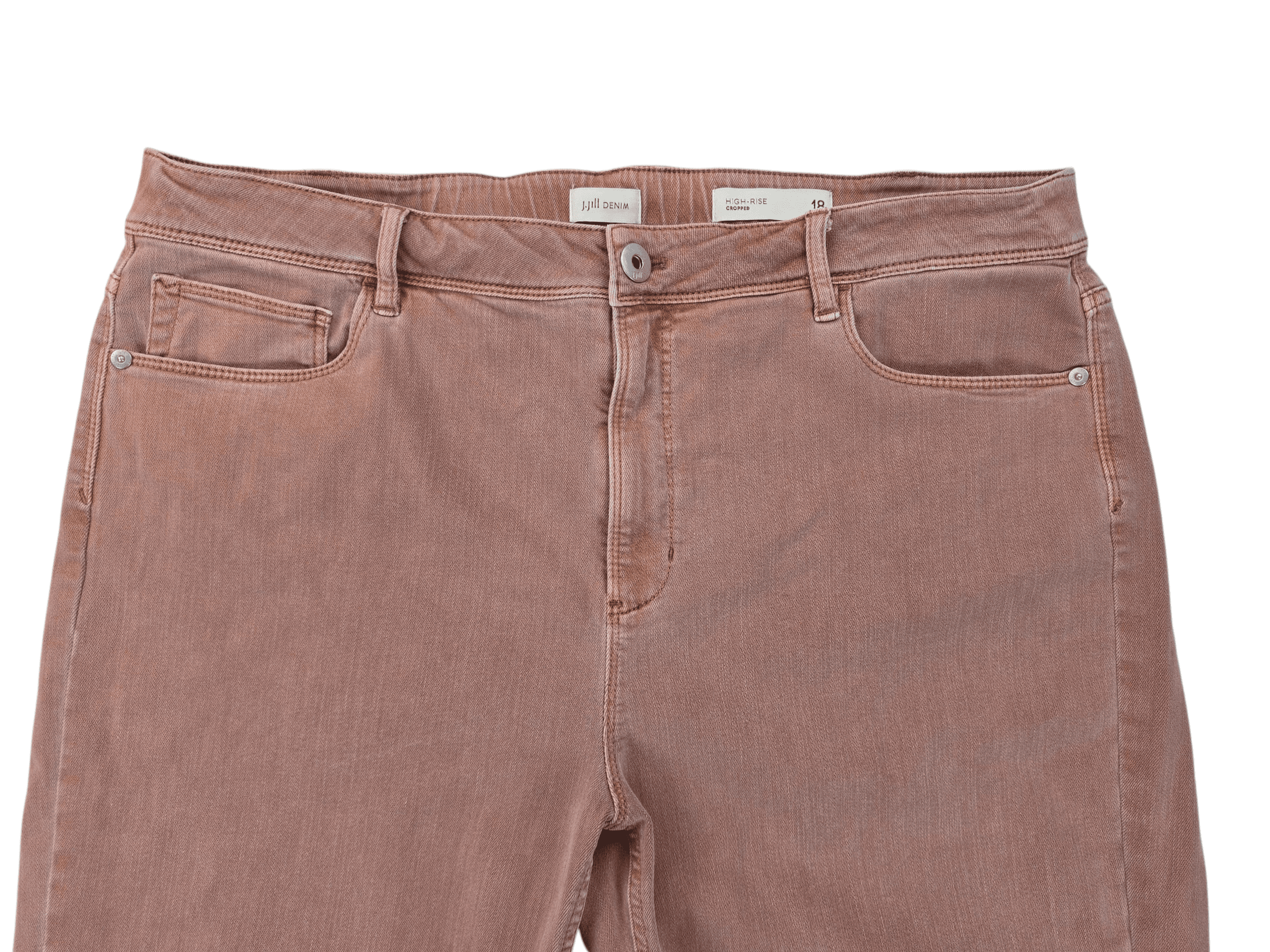 J. Jill denim crop pants size 18 close up of the front fabric