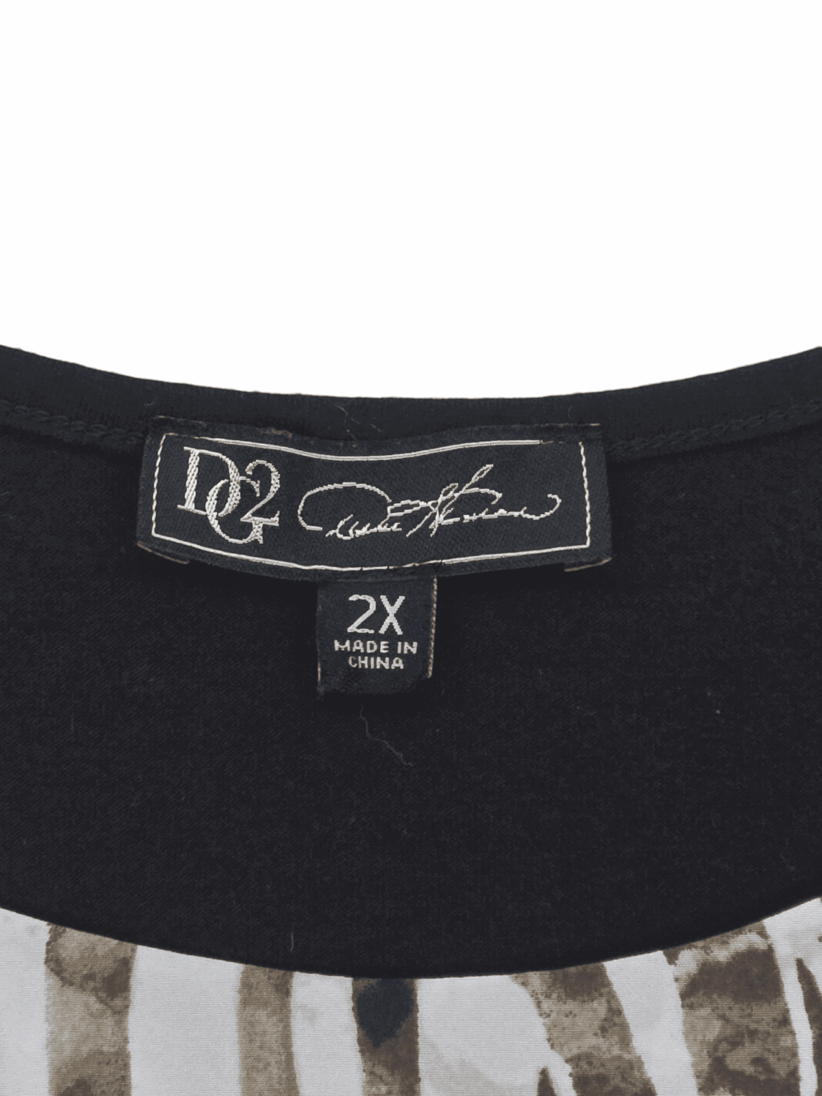 DG2 brand and size tag on animal print layered look tank top women’s plus size 2X