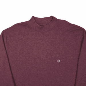 Close-up of knit texture and zipper detail on Saddlebred wine-colored high-neck pullover men’s size 2X