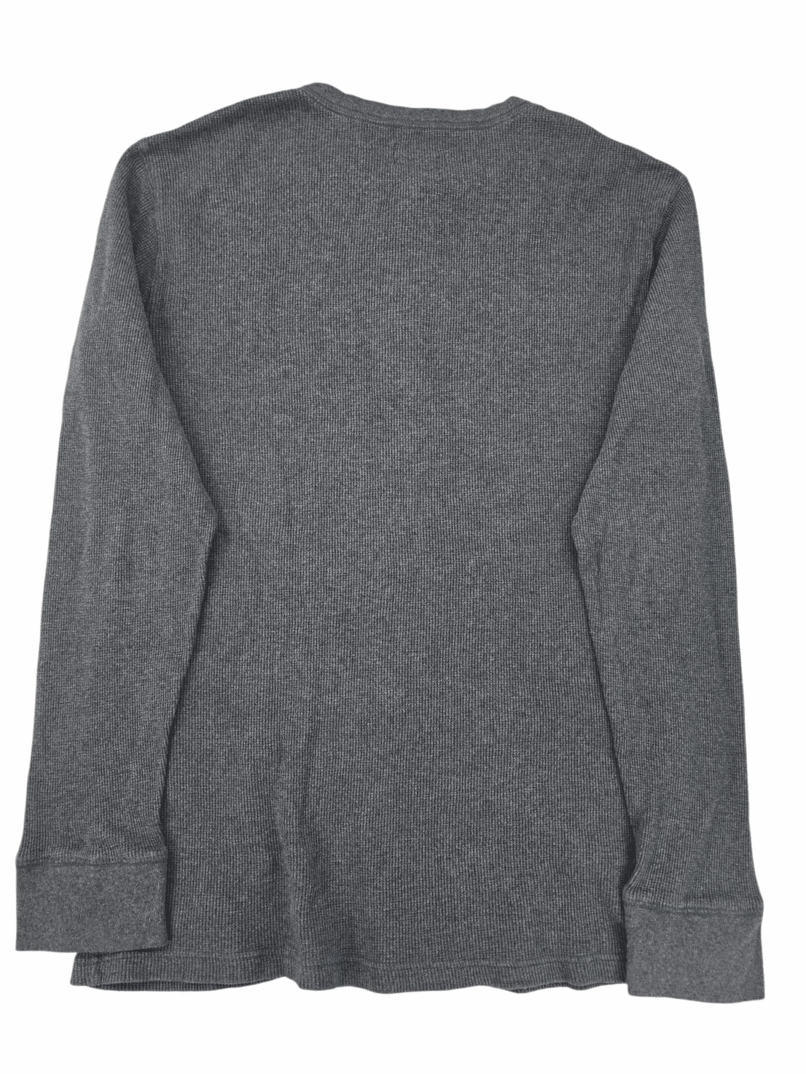 The Foundry gray waffle knit Henley shirt size XLT – back view