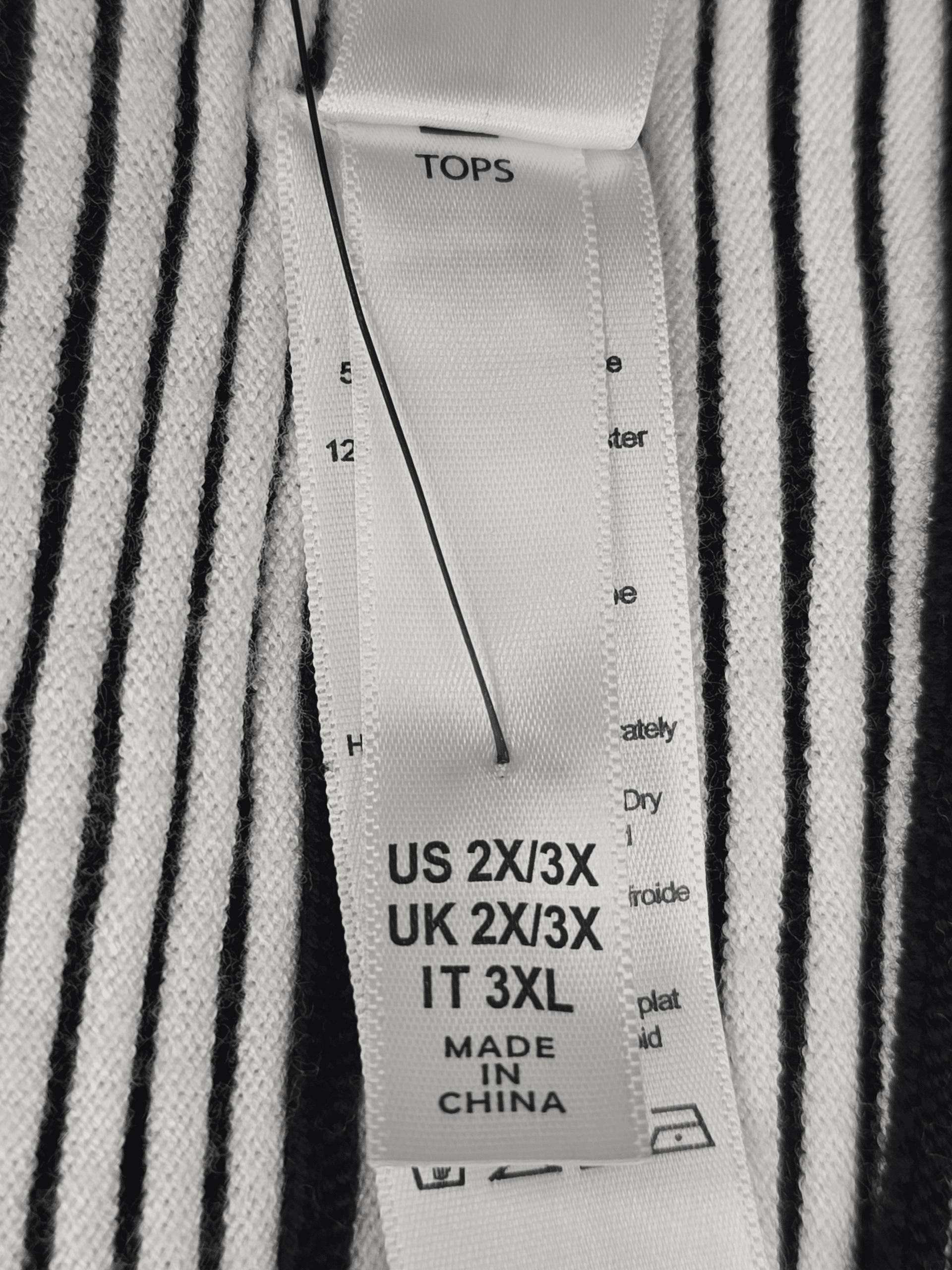 Marla Wynne size tag on black and white ribbed short sleeve wrap sweater women’s plus size 2X/3X