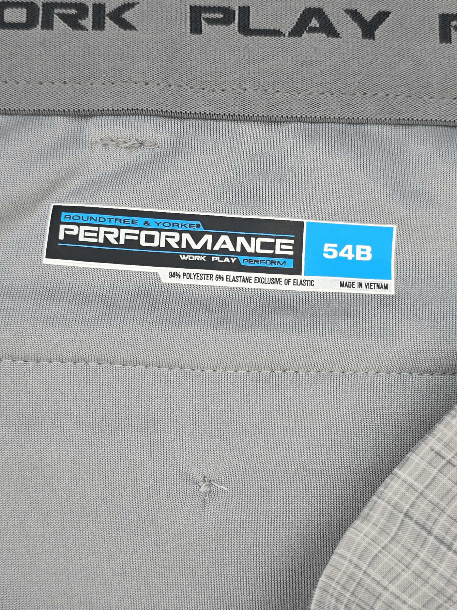 Roundtree & Yorke Work Play Perform brand and size 54B clothing label