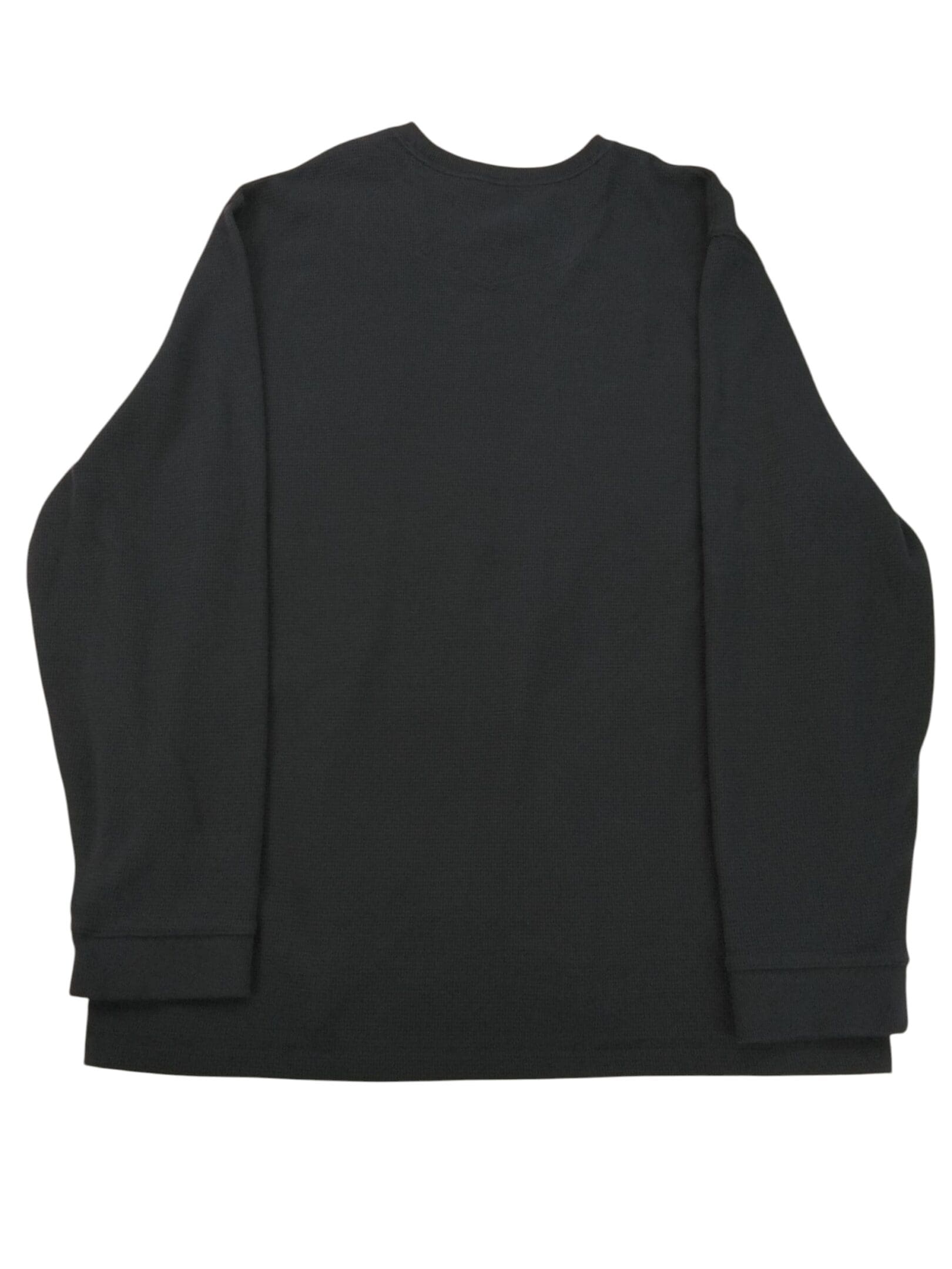 Plain black long-sleeve shirt with a crew neckline.