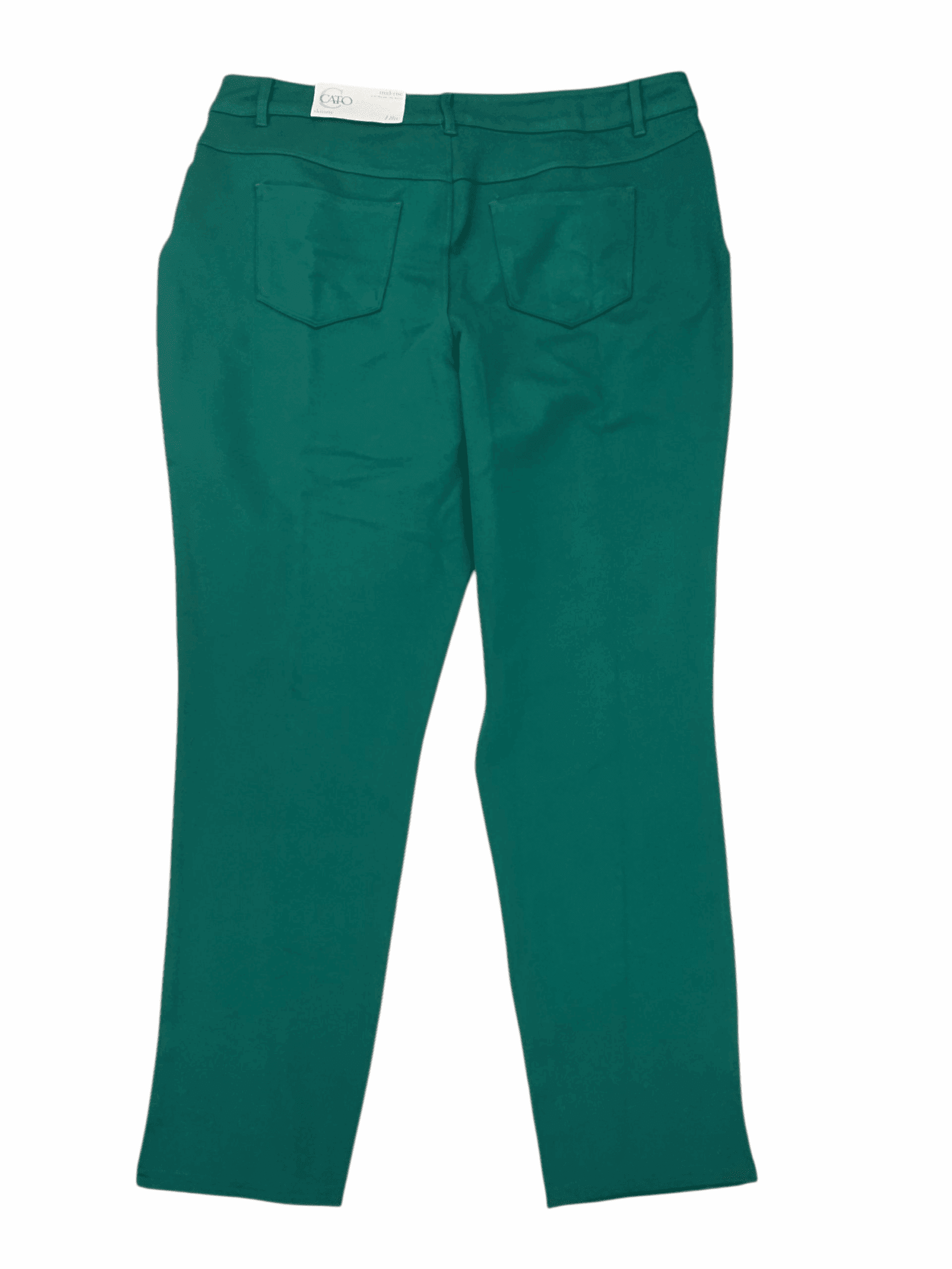 Back view of Cato deep green mid-rise skinny pants women’s size 18W new with tags