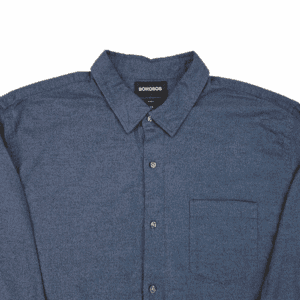 Bonobos Blue button-up shirt with collar and pocket.