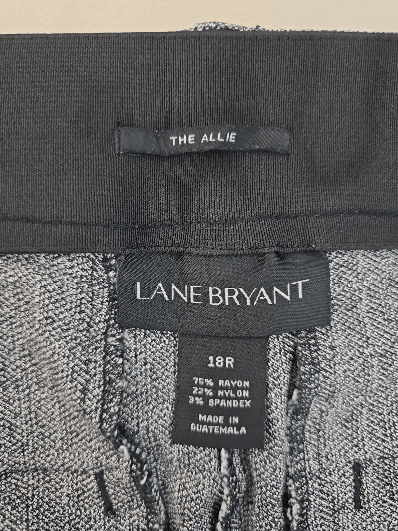 Lane Bryant The Alley cropped slacks material content label