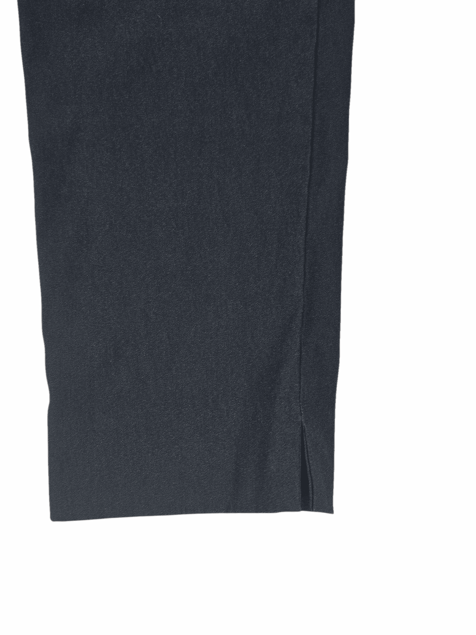 Close-up of a dark gray fabric sleeve with a seam.