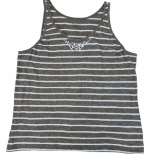 Front view of Lane Bryant green lace-look jeweled pullover tank top women’s plus size 22/24