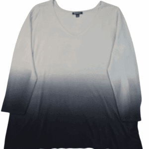 Long-sleeve ombre shirt fading from light gray to black.