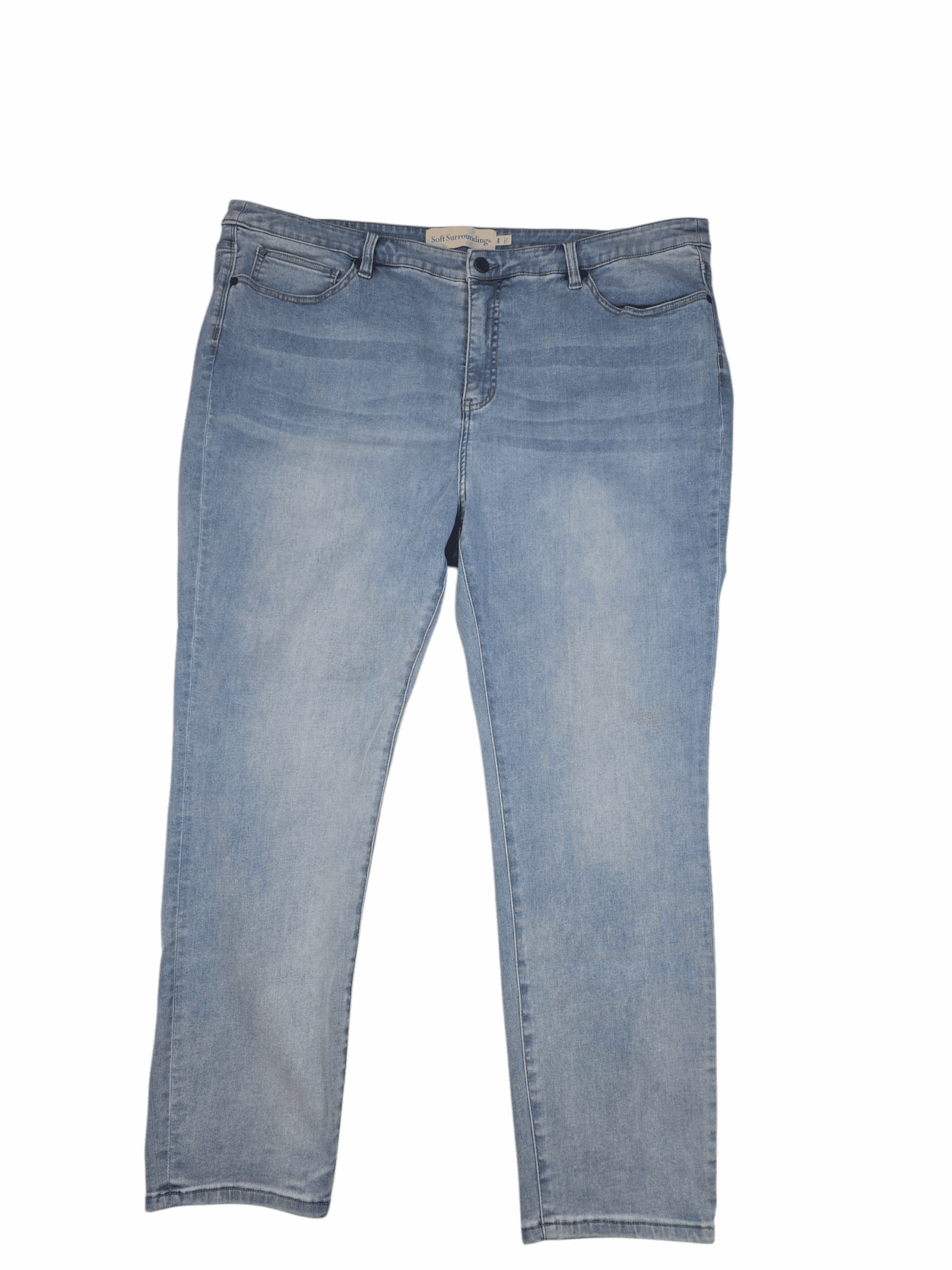 Soft Surroundings blue denim tummy control jeans women’s plus size 20W – front view