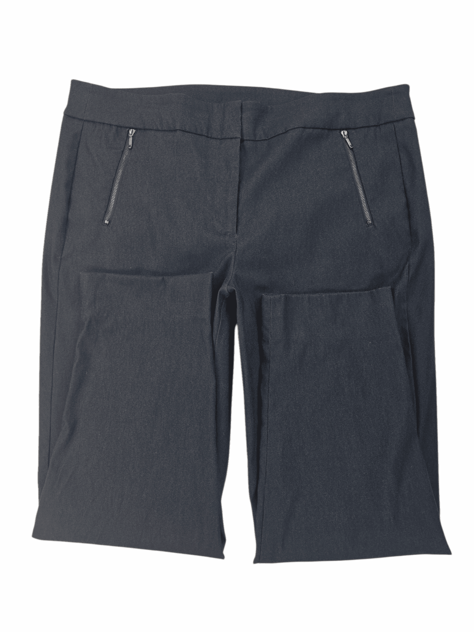 Black pants with front zipper pockets and a waistband.