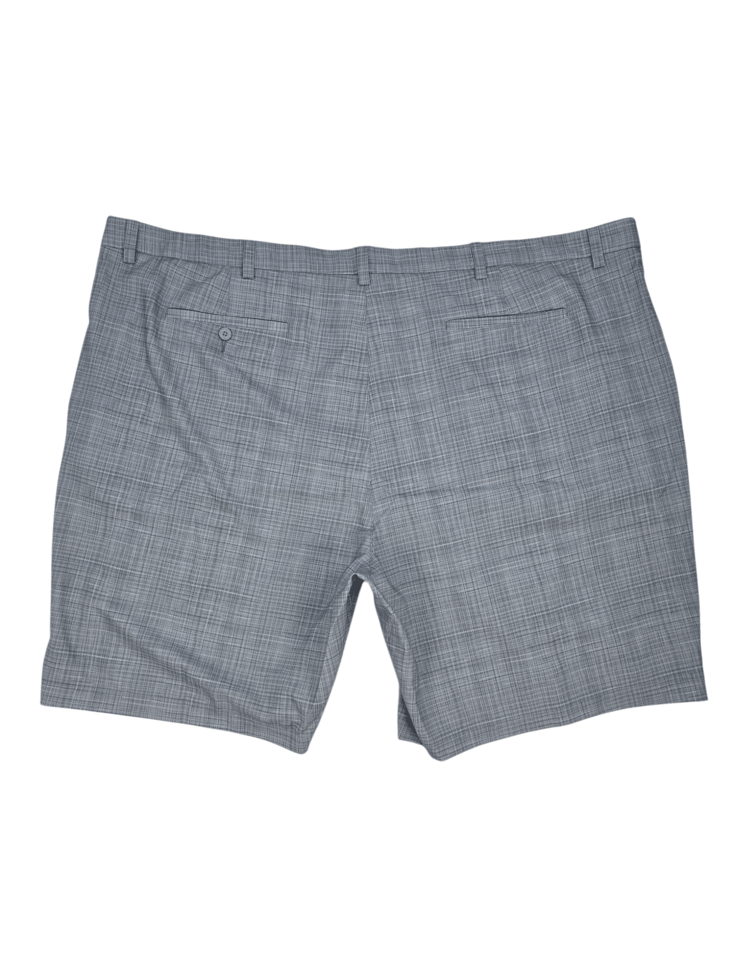 Back view of Roundtree & Yorke Work Play Perform gray plaid shorts men’s size 54B