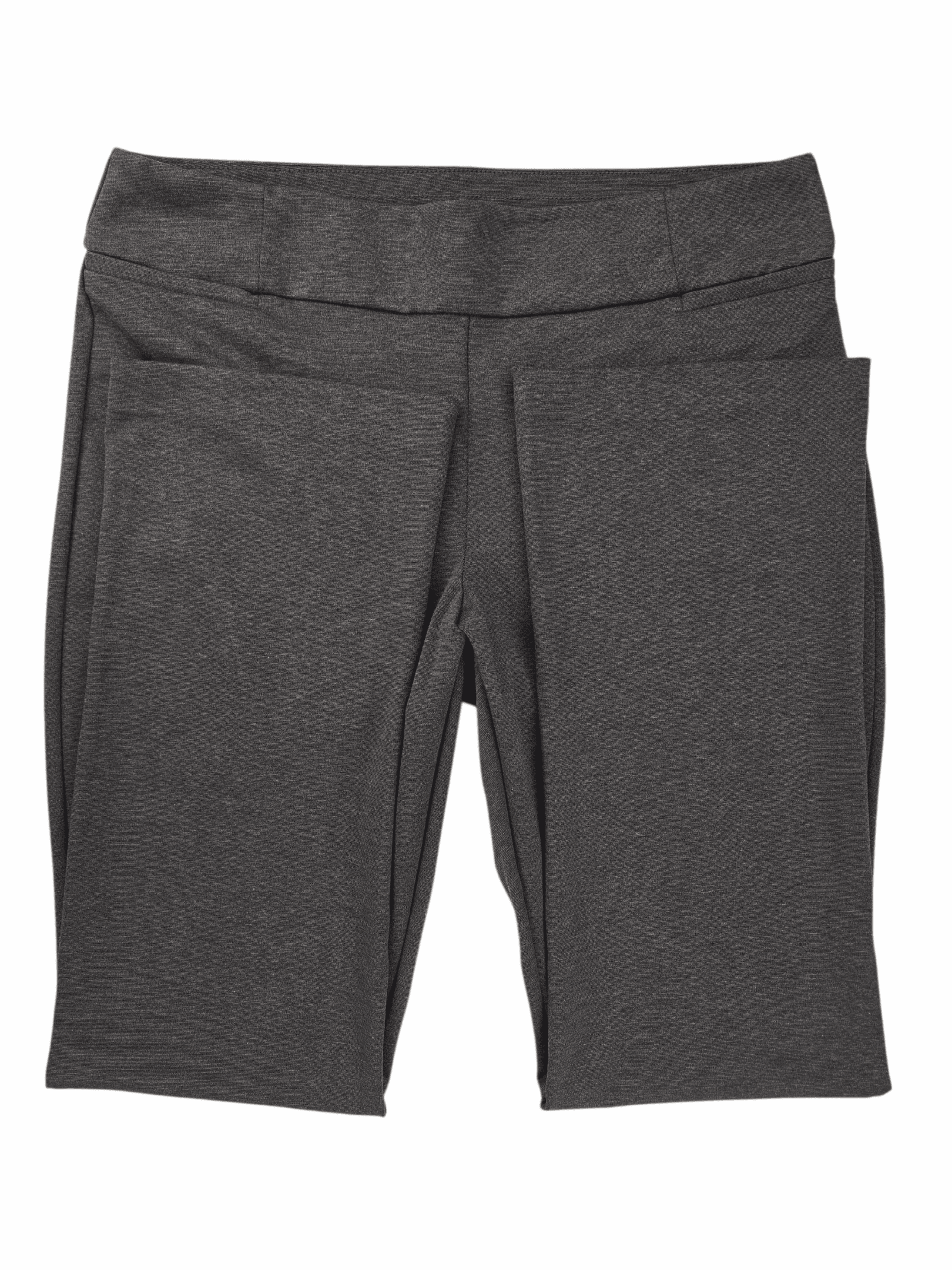 Close-up of waistband and stitching on New York & Company women’s smokey gray straight leg pull-on stretch pants size XXL Tall