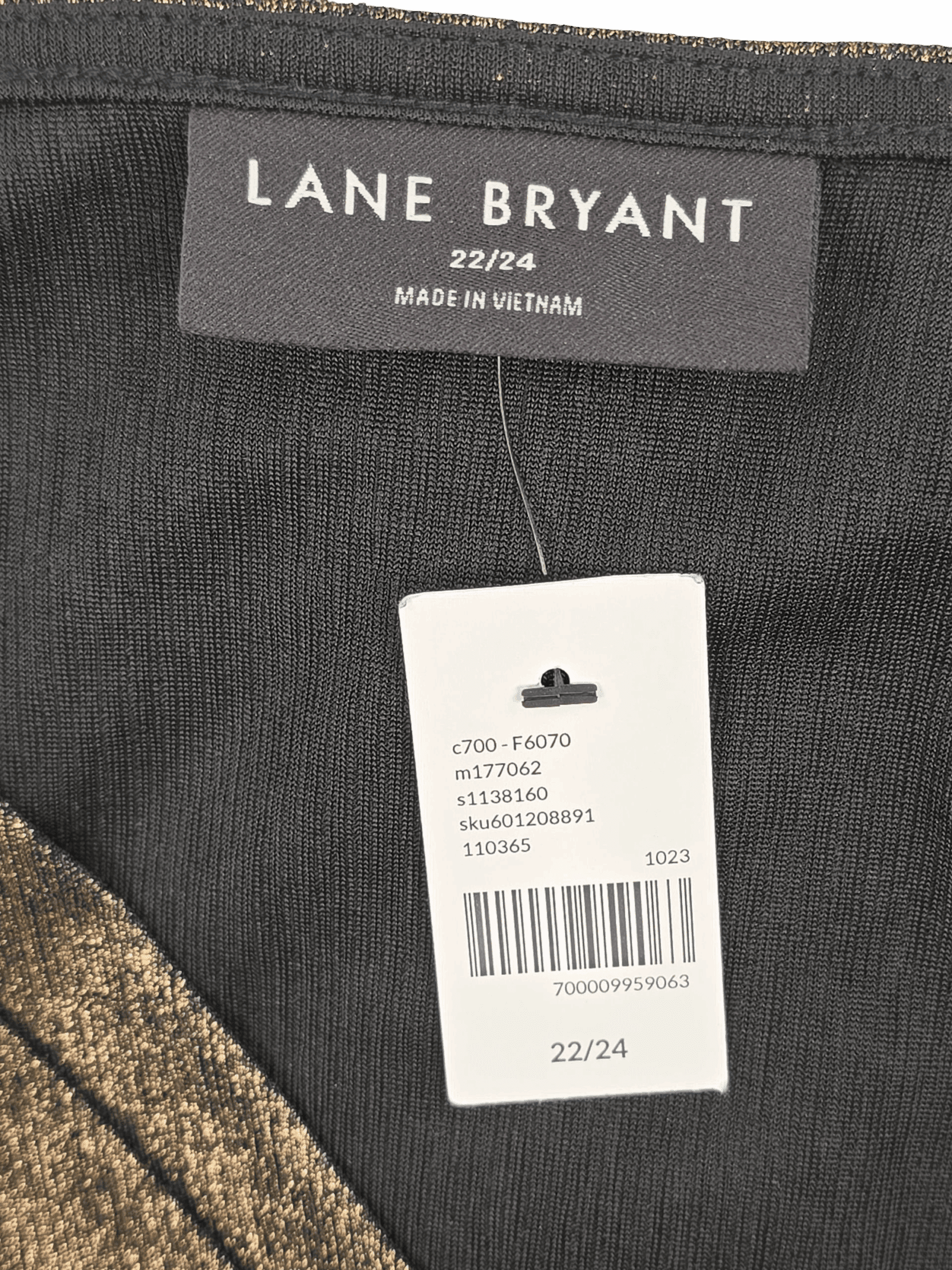 Lane Bryant brand and size tag on shimmering copper pullover top women’s plus size 22/24