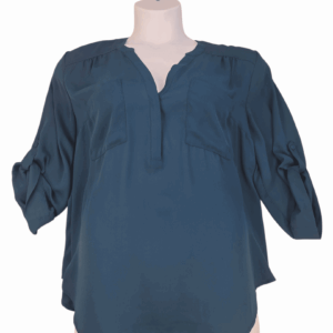 Torrid Harper blue-green V-neck blouse women’s plus size 1 – front view