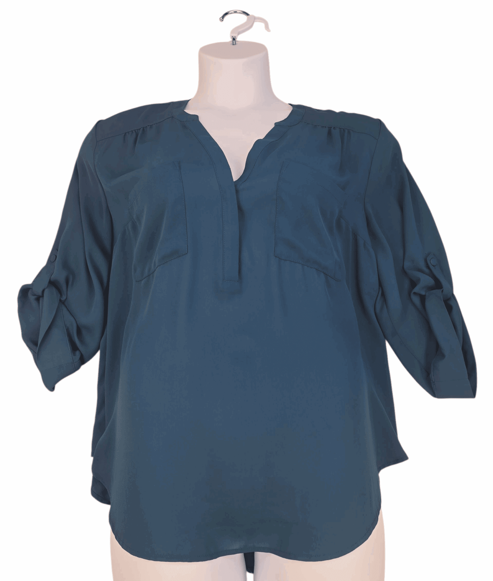 Torrid Harper blue-green V-neck blouse women’s plus size 1 – front view