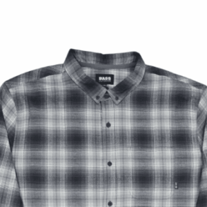 Bass Outdoor men's XXL button up long sleeve shirt in grays and white.
