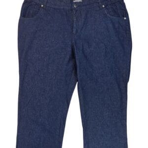 Jessica London blue denim capri pants size 20W with straight-leg fit and 4-pocket design