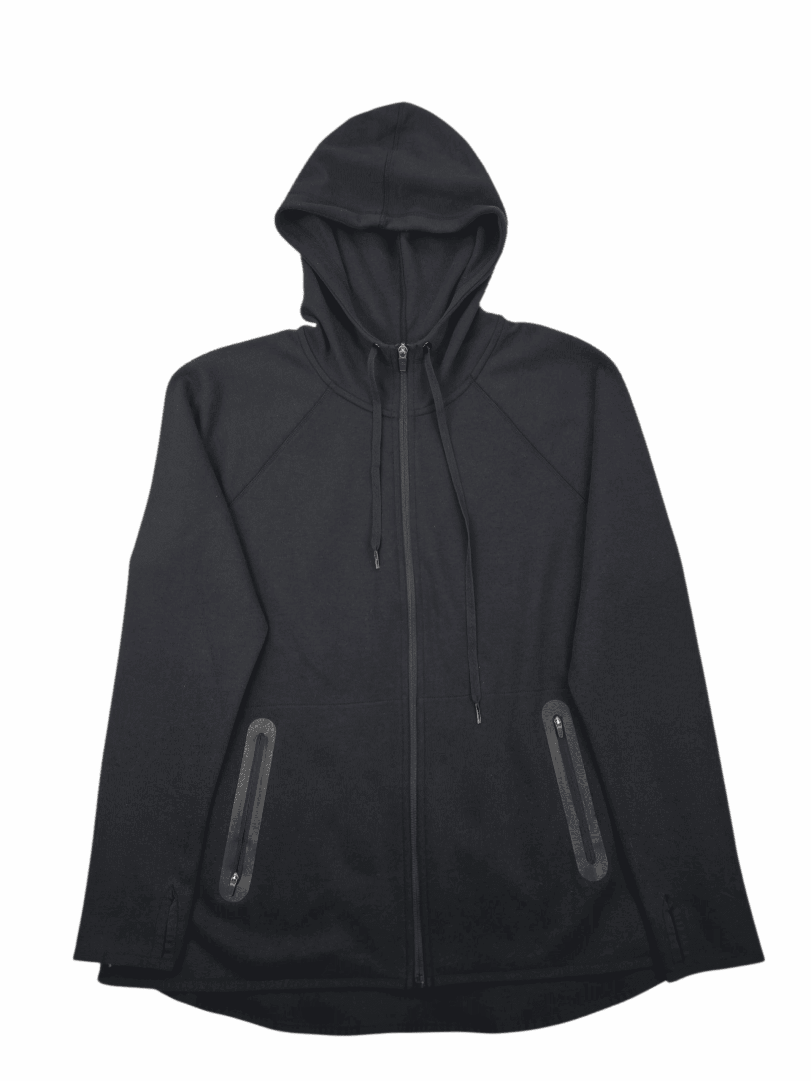 Ideology Women’s Black Full-Zip Hoodie with Raglan Sleeves Front View Size 2X – Plus Size Athletic Zip-Up Sweatshirt for Casual Wear