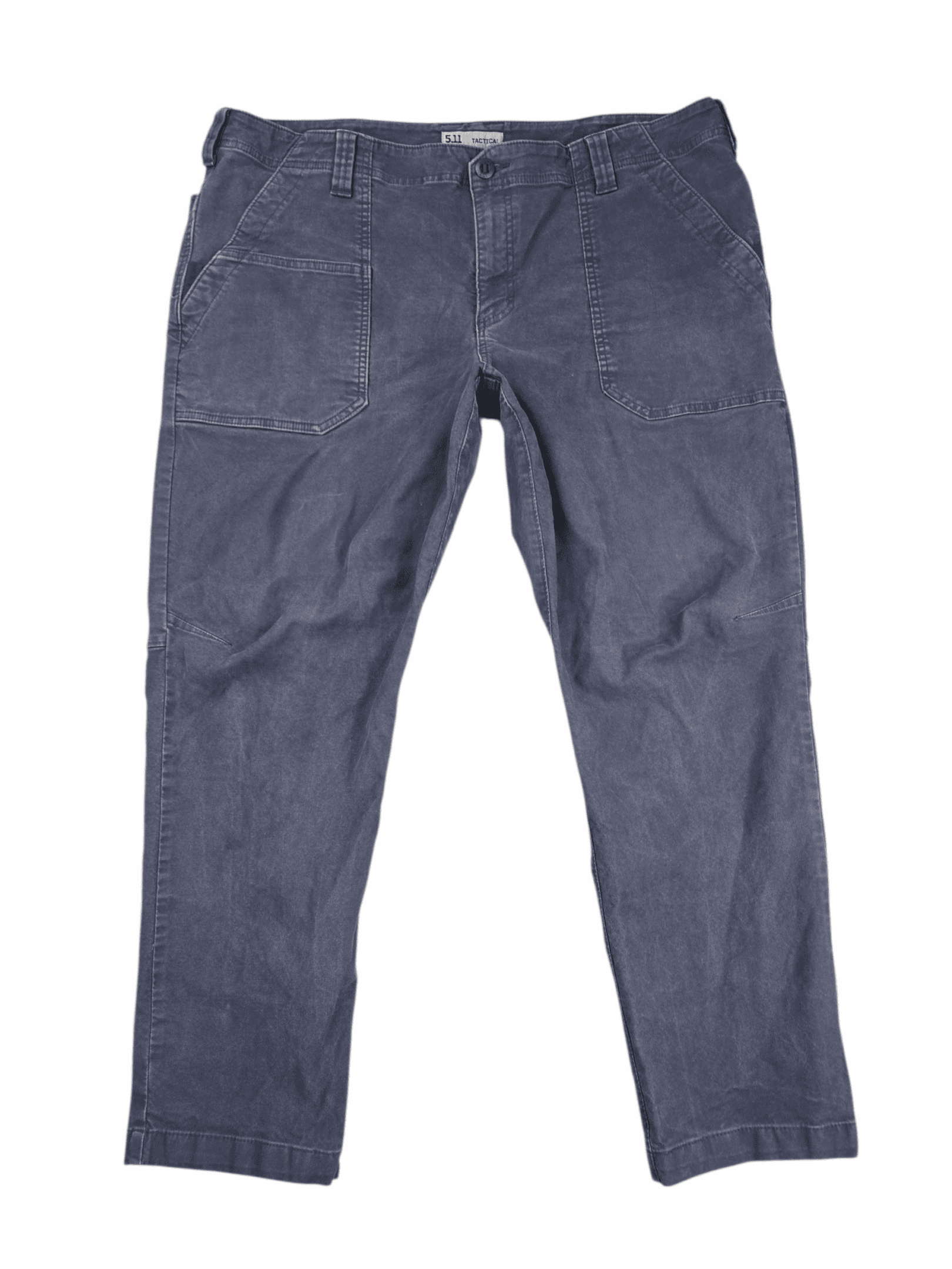 5.11 Tactical men’s size 42x30 gray twill stretch pants front view