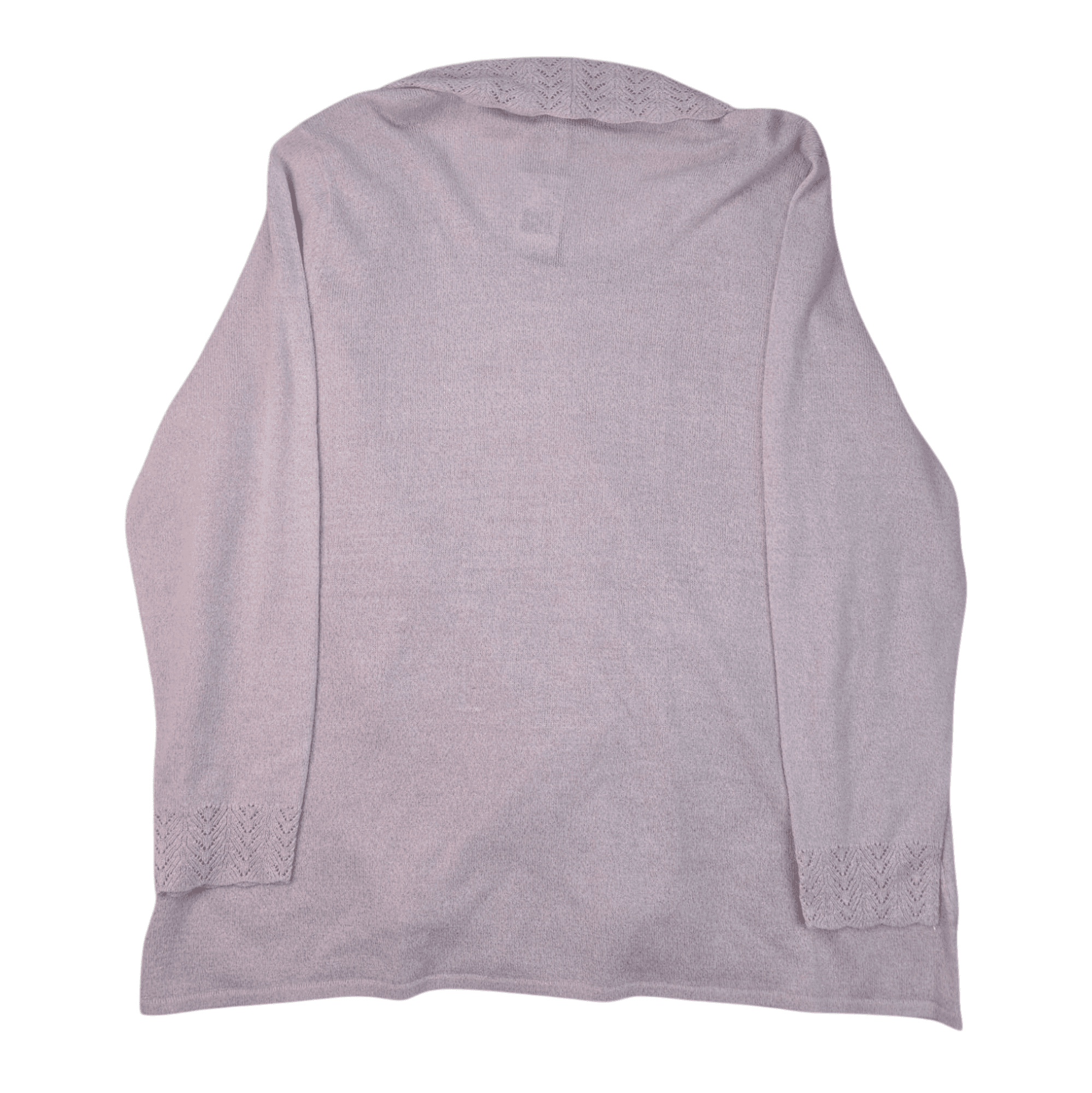 Back view of NWT Briggs pink metallic layered look cardigan sweater size 3X