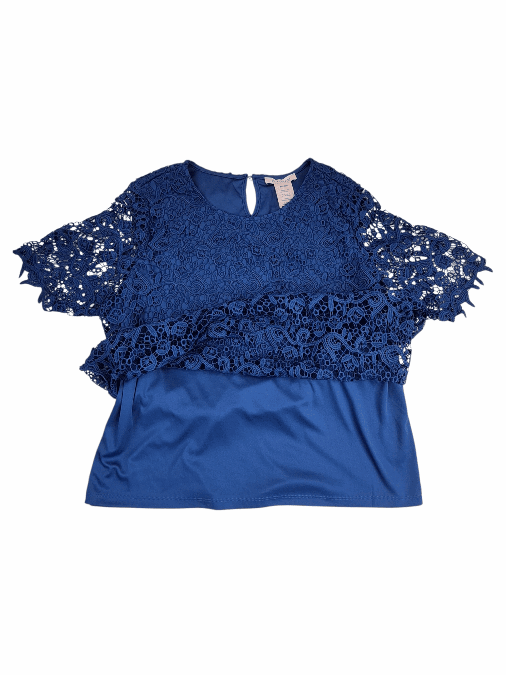 Philosophy Republic Clothing Blue Lace Overlay Top – Size 2X - Image 3
