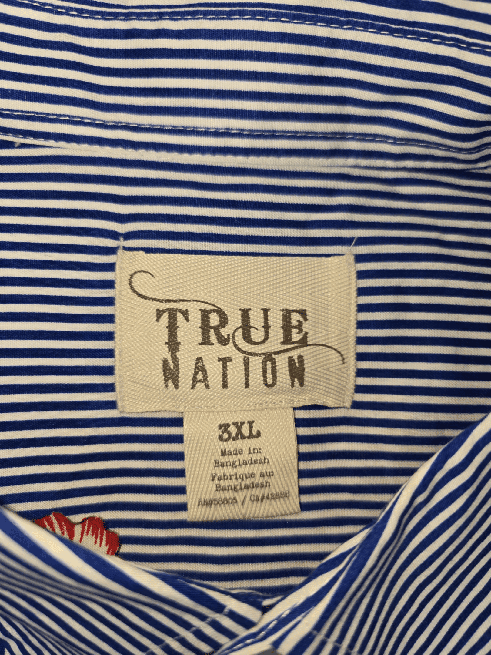 True Nation brand and size 3XL clothing tag