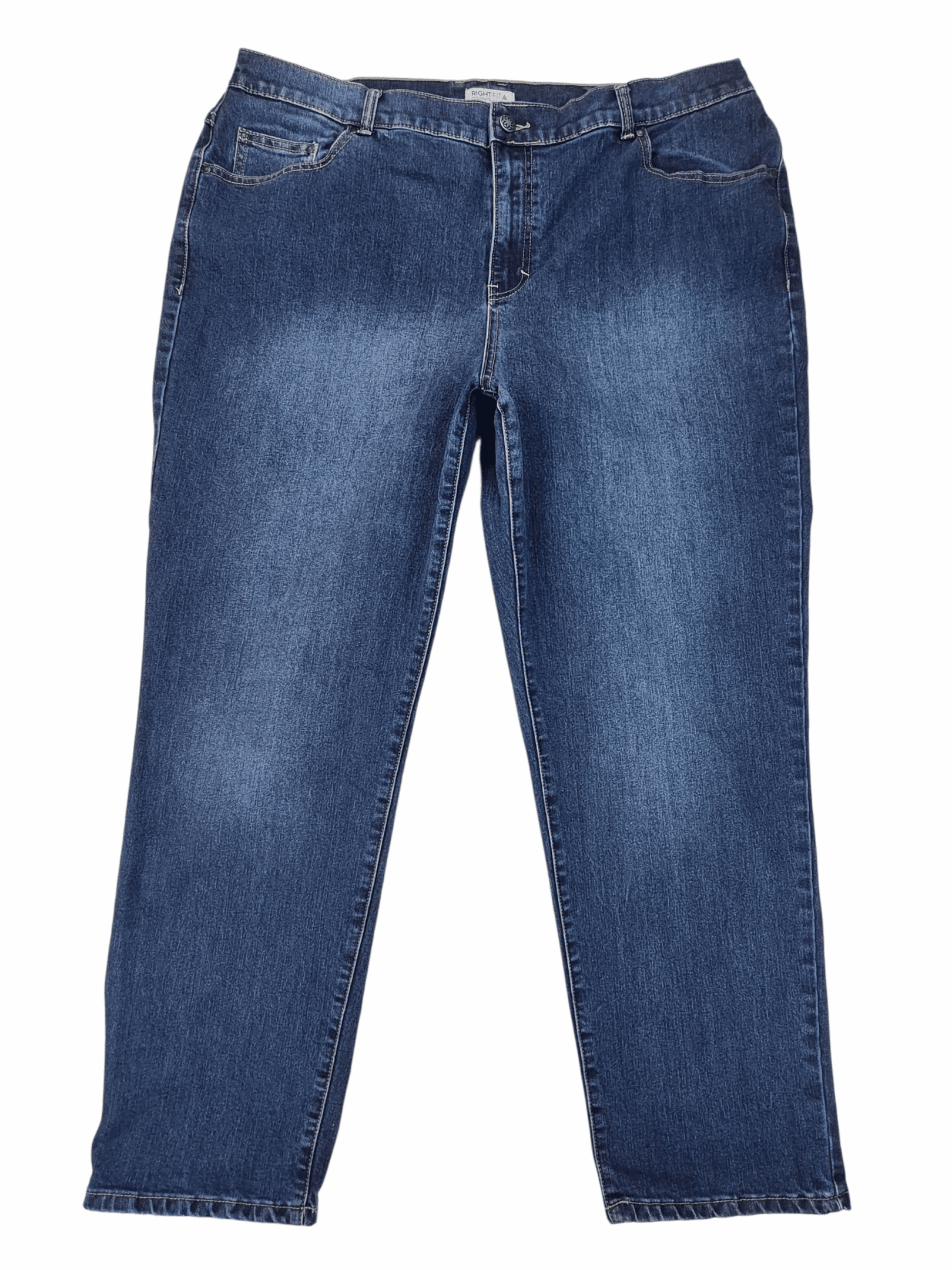 Front view of Catherine’s Right Fit Moderately Curvy blue denim jeans size 20W