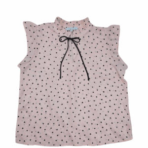 Front view of Sweet Rain pink heart print cap sleeve pullover top women’s size 2X